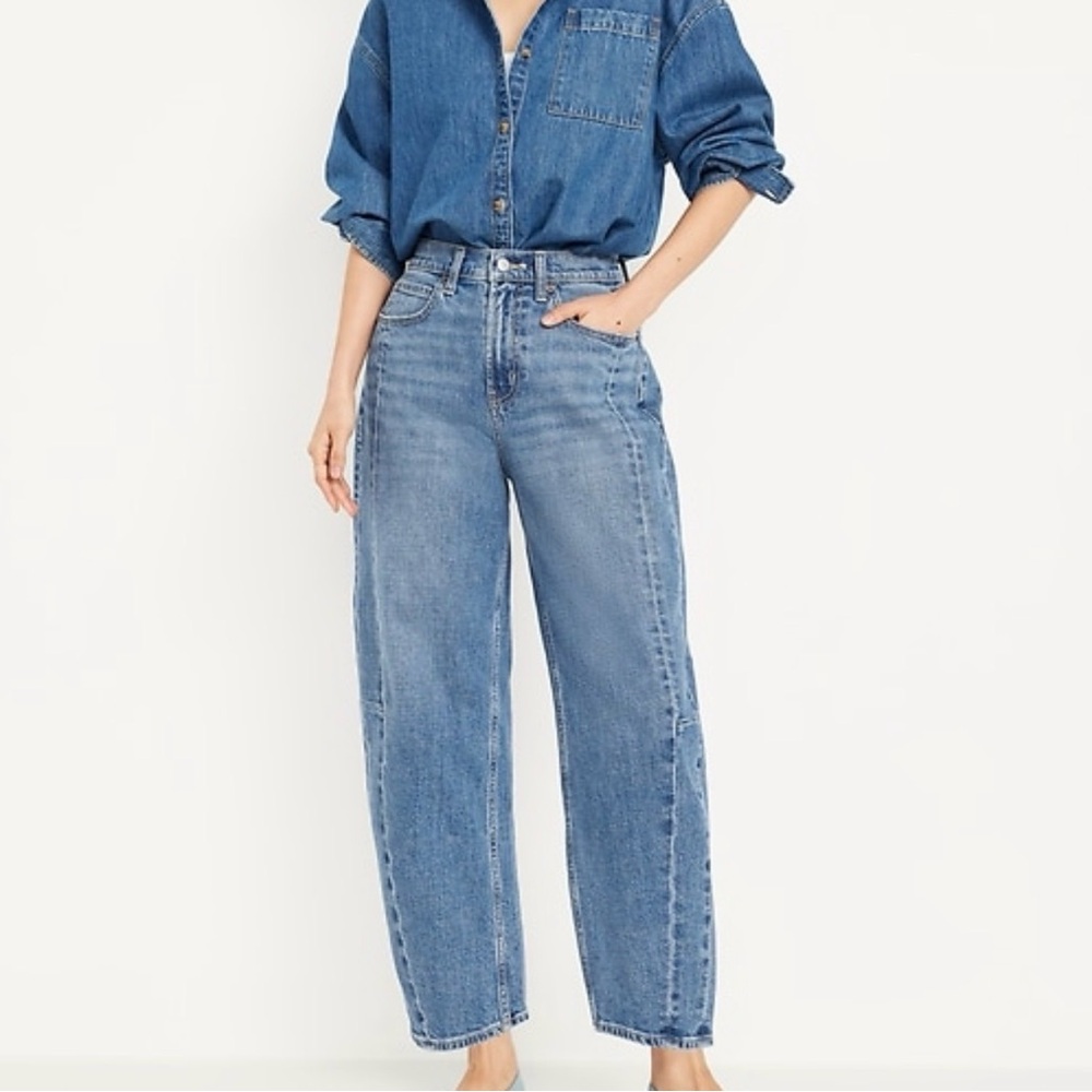 one 5 one High-Rise junior  size Barrel - Light Blue Denim jeans